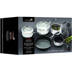 Master Class 5 Piece Deluxe Stainless Steel Cookware Set - Premium Double layer Quantum II non-stick coating
