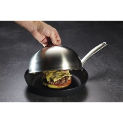 Kitchen Craft Melting Dome and Burger Cover, Stainless Steel, Silver, 22.5 x 12 x 16 cm