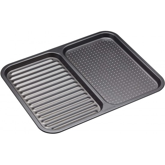 Shop quality Master Class Non-Stick 2-in-1 Divided Crisping Tray / Ridged Baking Tray, 39 x 31 x 1.5 cm, Grey in Kenya from vituzote.com Shop in-store or online and get countrywide delivery!
