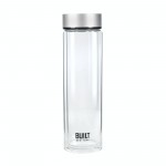 BUILT Tiempo Insulated Glass Water Bottle, Silver, 450ml