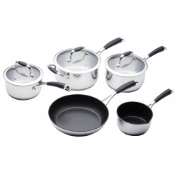 Master Class 5 Piece Deluxe Stainless Steel Cookware Set - Premium Double layer Quantum II non-stick coating