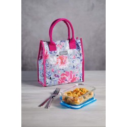 Kitchen Craft 4 Litre Grey Flower Lunch / Snack Cool Bag