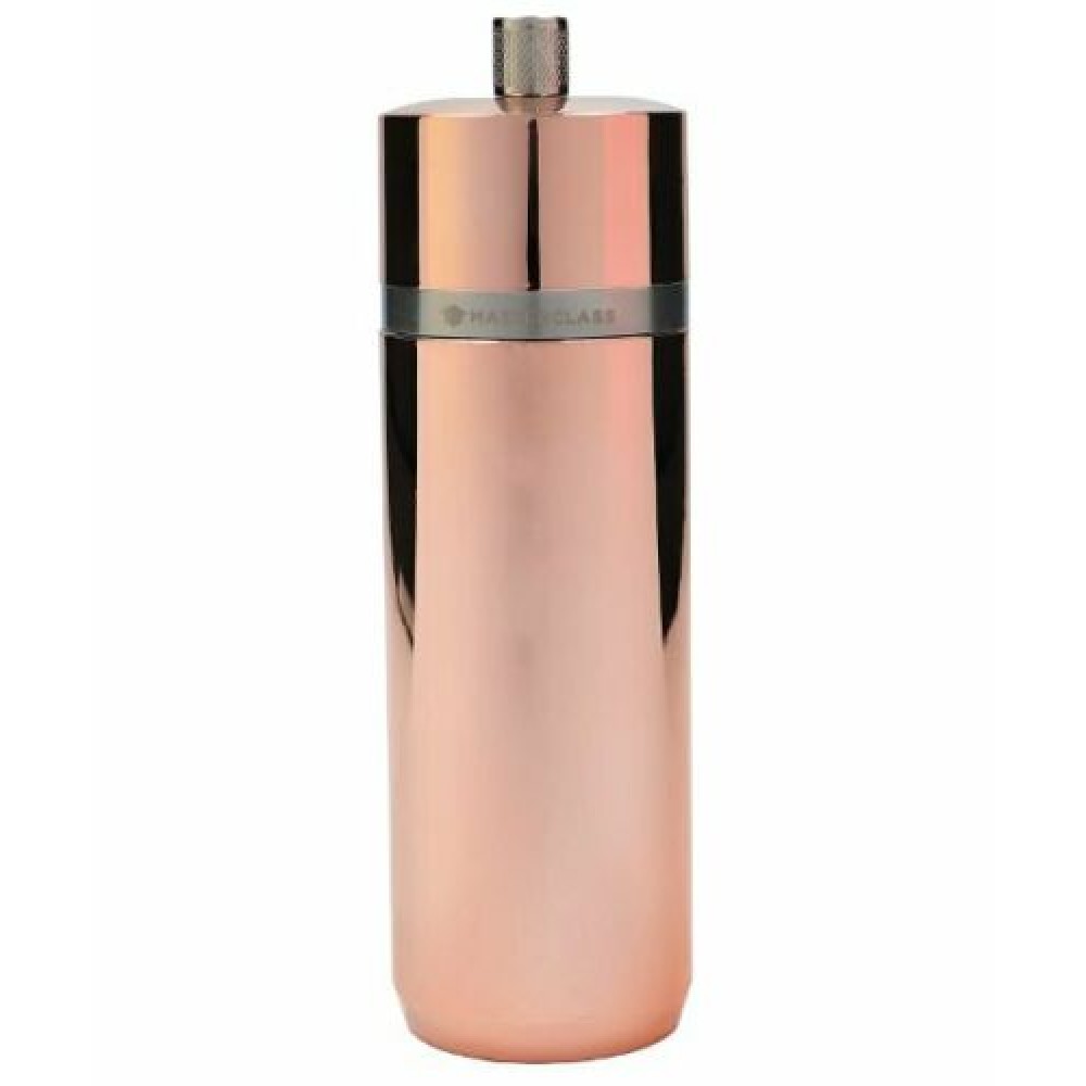 KitchenCraft MasterClass Hammered Copper Salt Mill - 13cm (5.1") Tall, Ceramic Grinder, Holds 87g Sea Salt