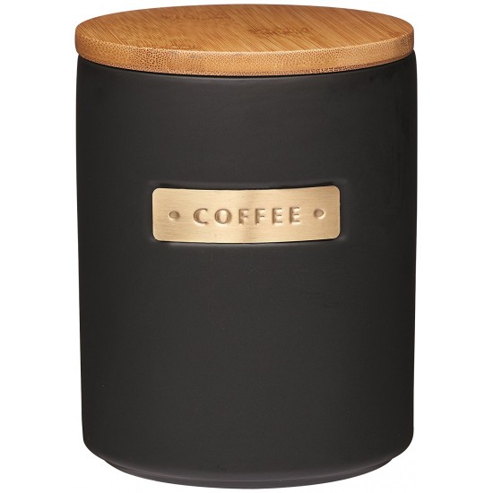 MasterClass Stoneware and Brass-Effect Coffee Canister with Airtight Bamboo Lid, 1 L (1.75 Pints) - Black, MCCOFFEECOP Shop quality MasterClass Stoneware and Brass-Effect Coffee Canister with Airtight Bamboo Lid, 1 L (1.75 Pints) - Black in Kenya from vituzote.com Shop in-store or online and get countrywide delivery!