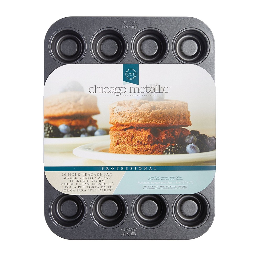 Chicago Metallic Non-Stick 20 Hole Teacake Pan 