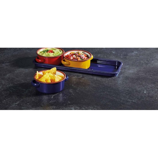 Shop quality World of Flavours Enamel Serving Dishes / Tapas Bowls with Tray, 11 cm (4.5") - Multi-Colour (Set of 3) in Kenya from vituzote.com Shop in-store or online and get countrywide delivery!