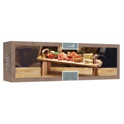 Artesà Raised Wooden Serving Platter, Rustic Acacia Wood, 52 x 15 x 17 cm, Gift Boxed