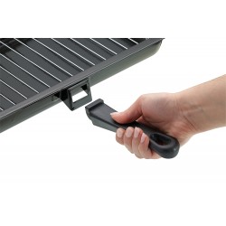 Kitchen Craft Universal Enamel Grill Pan with Detachable Handle, 40 x 23 cm (15.5" x 9") - Black