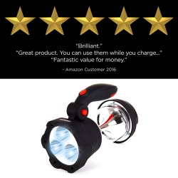 Duronic 4 in 1 Rechargeable Lantern (Lantern + Torch + Charging Station + Flashing Red LED + 1 Year Warranty