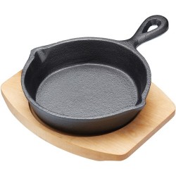 Artesà Cast Iron (5 Inches/13cm)  Small Fry Pan with Board