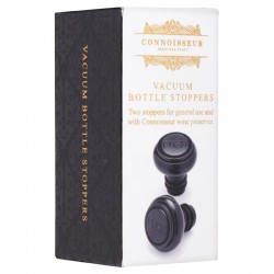 Bar Craft Connoisseur Deluxe Vacuum Wine Bottle Stoppers Savers, Set of 2