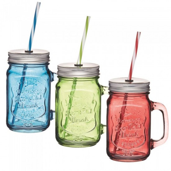 Shop quality Kitchen Craft 450 ml Glass Drinking Mason Jar with Straw - Assorted Colors in Kenya from vituzote.com Shop in-store or online and get countrywide delivery!