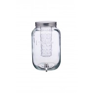 Kitchen Craft Glass Drinks Dispenser Jar with Water Infuser, 7.5 Litres - Transparent