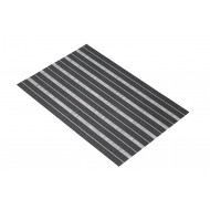 Kitchen Craft Woven Vinyl Placemat, 45 x 30 cm (17.5" x 12") - Black / Grey Stripes