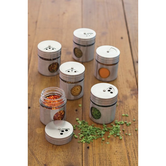 Happy Date Glass Spice Jars Empty Square Spice Bottles - Shaker Lids and  Airtight Metal Caps 