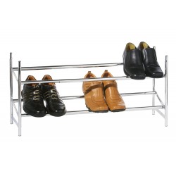 Premier Two Tier Extendable Shoe Rack - Silver
