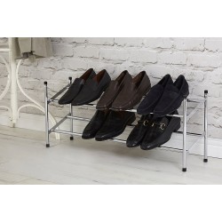 Premier Two Tier Extendable Shoe Rack - Silver