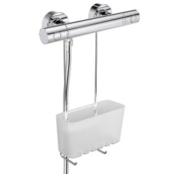 Tatay Standard Shower Caddy, Single, Stainless-Steel, White