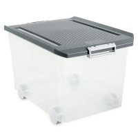 Tatay Storage Box with Wheels, 60 Liters, Grey