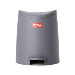 Tatay Standard Bathroom Pedal Bin, 3 Liters - Grey