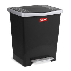 Tatay 23 Liter Pedal Dent Resistant Dust Bin - Black