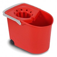 Tatay 12 Liter Squeezer Mop Bucket With Wheels, Red