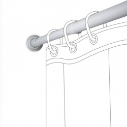 Tatay Aluminium Expandable Shower Curtain Straight Tension Rod, Expands 75cm -115cm