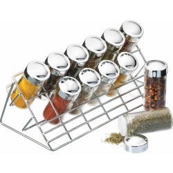 Kitchen Craft Chrome Plated Spice Rack Set, Set of 12