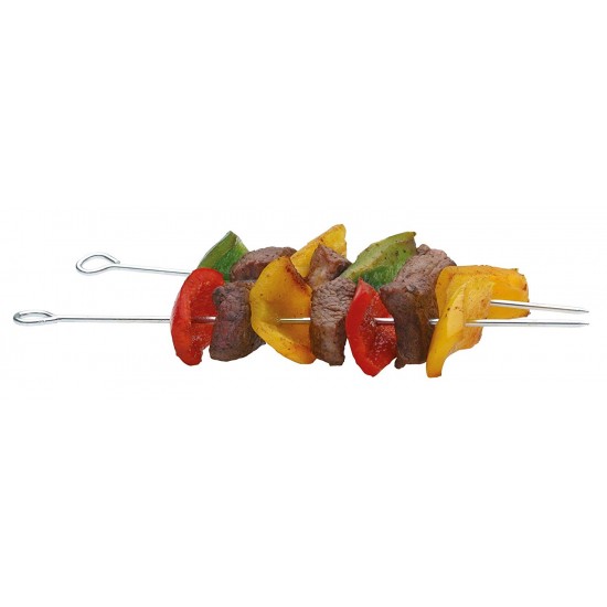 15 cm KitchenCraft Flat BBQ Kebab Skewers Set of 6 Metal Skewer Sticks 