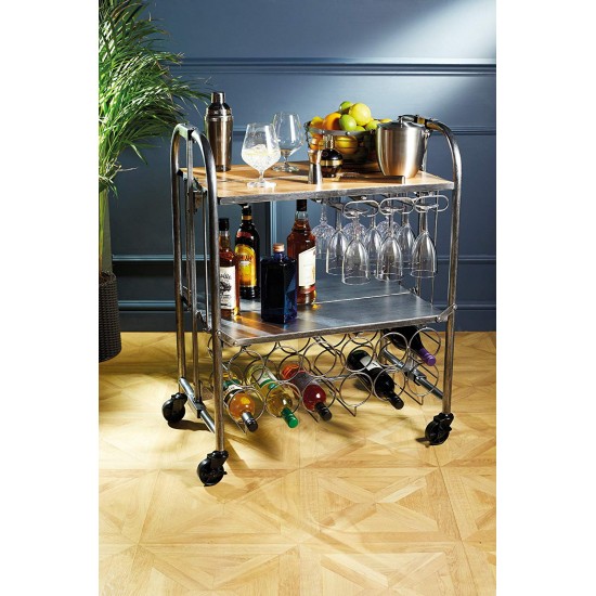 BarCraft Folding Vintage-Style Home Bar Drinks Trolley, 71 x 46 x 94 cm (28" x 18" x 36.5"), BCBARCART Shop quality BarCraft Folding Vintage-Style Home Bar Drinks Trolley, 71 x 46 x 94 cm (28" x 18" x 36.5") in Kenya from vituzote.com Shop in-store or online and get countrywide delivery!