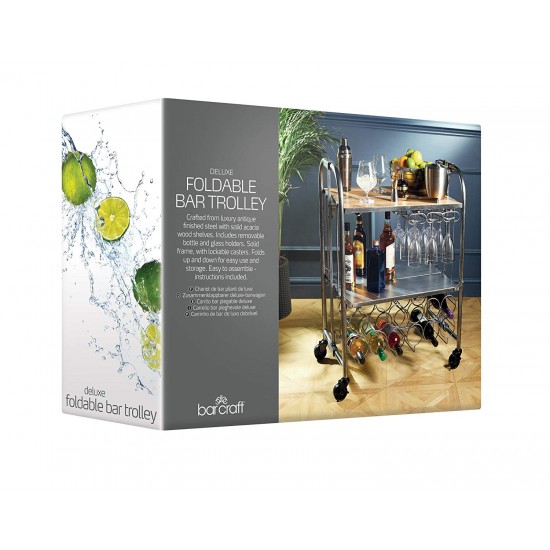 BarCraft Folding Vintage-Style Home Bar Drinks Trolley, 71 x 46 x 94 cm (28" x 18" x 36.5"), BCBARCART Shop quality BarCraft Folding Vintage-Style Home Bar Drinks Trolley, 71 x 46 x 94 cm (28" x 18" x 36.5") in Kenya from vituzote.com Shop in-store or online and get countrywide delivery!