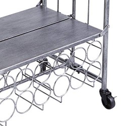 BarCraft Folding Vintage-Style Home Bar Drinks Trolley, 71 x 46 x 94 cm (28" x 18" x 36.5")