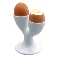 Kitchen Craft Porcelain Double Egg Cup, 11 x 11 (4½" x 4½") - White