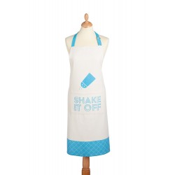 Kitchen Craft "Shake it Off" Adjustable 100% Cotton Novelty Cooking Apron - Blue / White