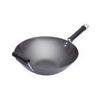 World Of Flavours Oriental Carbon Steel Non-Stick Phenolic Handled Wok, 36cm