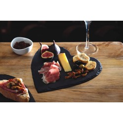 Artesà Heart-Shaped Slate Serving Platter, 25 cm (10")