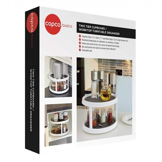 Copco 2-Tier Rotating Food Storage Rack/Kitchen Cupboard Organiser, 30 x 19 cm (12" x 7.5"), COP2TTURN30 Shop quality Copco 2-Tier Rotating Food Storage Rack/Kitchen Cupboard Organiser, 30 x 19 cm (12" x 7.5") in Kenya from vituzote.com Shop in-store or online and get countrywide delivery!