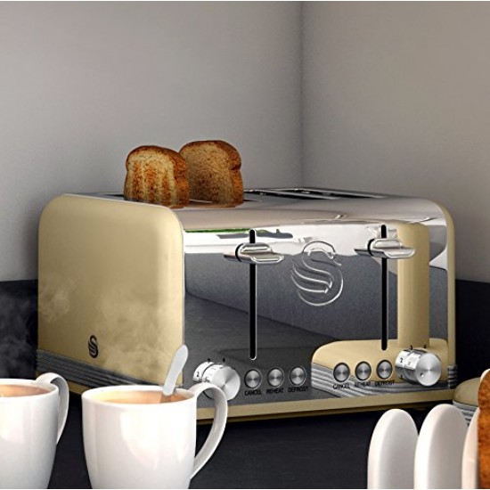 Shop quality Swan 4-Slice Retro Toaster, 1600 W, Cream - Slide out crumb tray in Kenya from vituzote.com Shop in-store or online and get countrywide delivery!