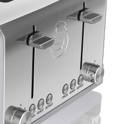 Swan 4-Slice Retro Toaster, 1600 W, Grey + Slide out crumb tray
