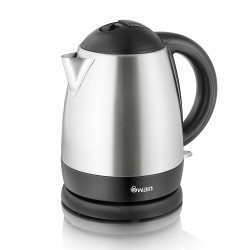 Swan Brushed Stainless Steel Jug Kettle, Cordless Design, 2000W, 1 Litre, Silver