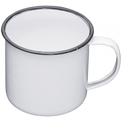 Kitchen Craft  Enamel Mug, White/Grey, 550 ml