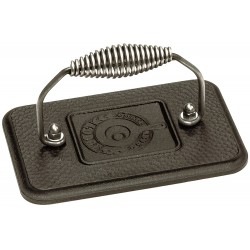 Lodge Rectangular Cast Iron Grill Press, 6.75-inch x 4.5-inch -Pre-Seasoned