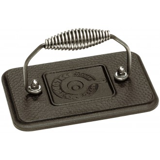 Lodge Rectangular Cast Iron Grill Press, 6.75-inch x 4.5-inch -Pre-Seasoned