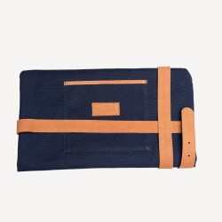 Adelphi Navy Blue Trim Hard-Wearing Apron, Unisex, 3 Large Pockets - Made in Kenya