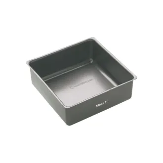 MasterClass Non-Stick Square Loose Base Deep Cake Pan, 18cm