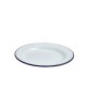 Neville Genware Enamel Wide Rim Plate White & Blue 24cm Neville Genware Enamel Wide Rim Plate White & Blue 24cm