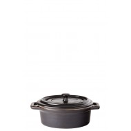 Utopia Midnight Stoneware Oval Casserole 5" (13cm) 12.5oz (35cl), Ceramic coated