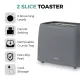  Tower Presto 2 Slice Toaster with 6 Browning Levels, 650W, Grey