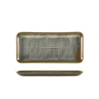 Neville Genware Terra Porcelain Matt Grey Narrow Rectangular Platter 27 x 12.5cm