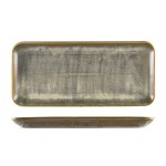 Neville Genware Terra Porcelain Matt Grey Narrow Rectangular Platter 36 x 16.5cm